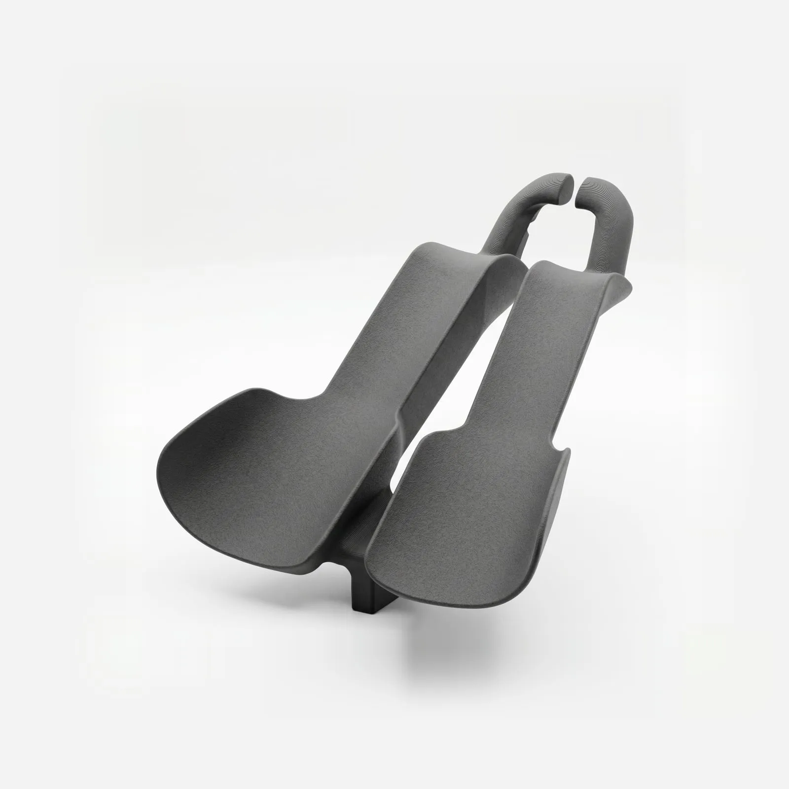 Time-trial bar with two arm rests and grips, 3D-printed in grey by Multi Jet Fusion