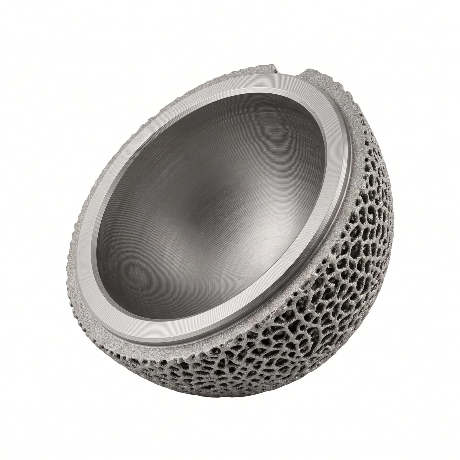 Got de titani imprès en metall, amb la superfície exterior reticulada