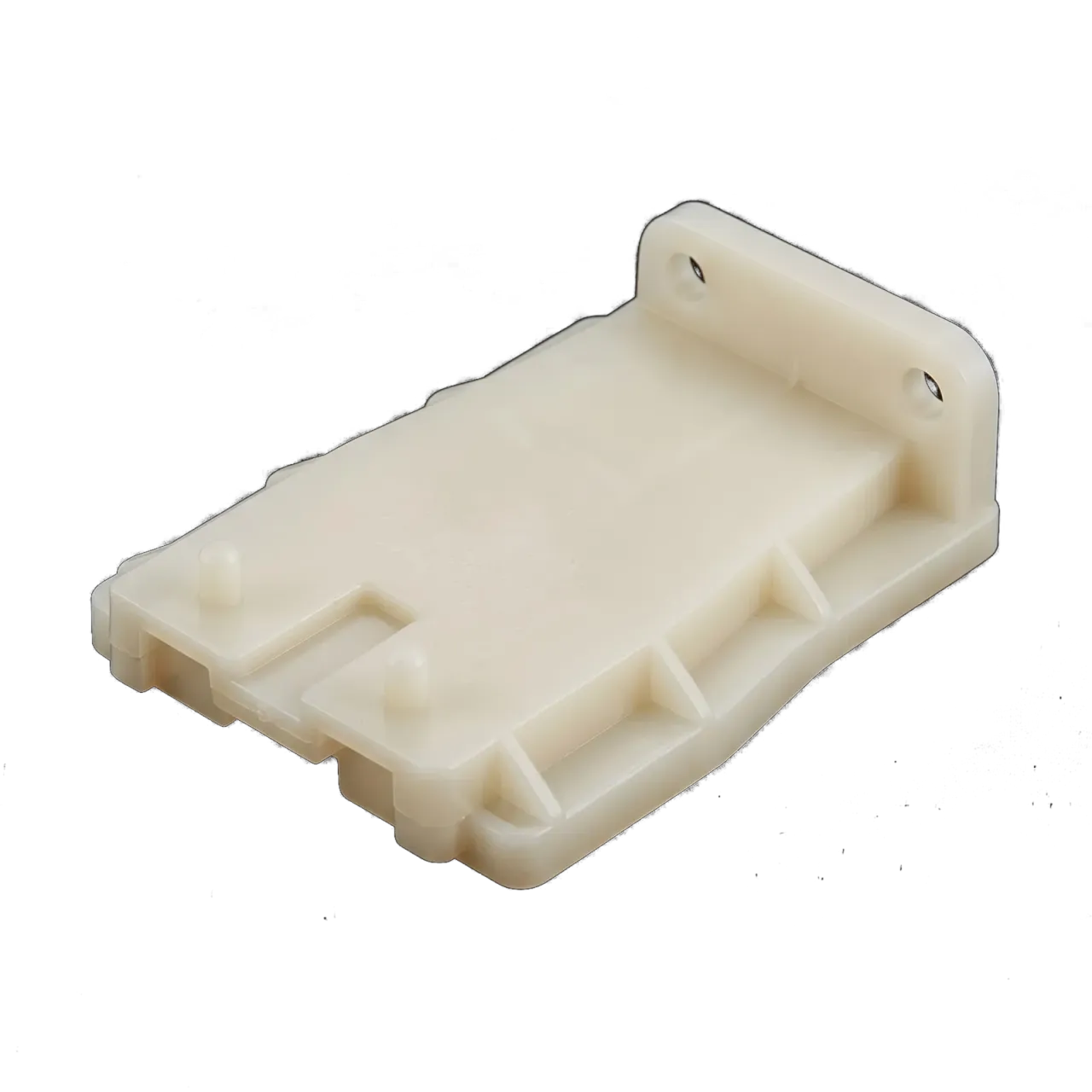 Injection-molded part run from a 2-cavity P20 steel mold