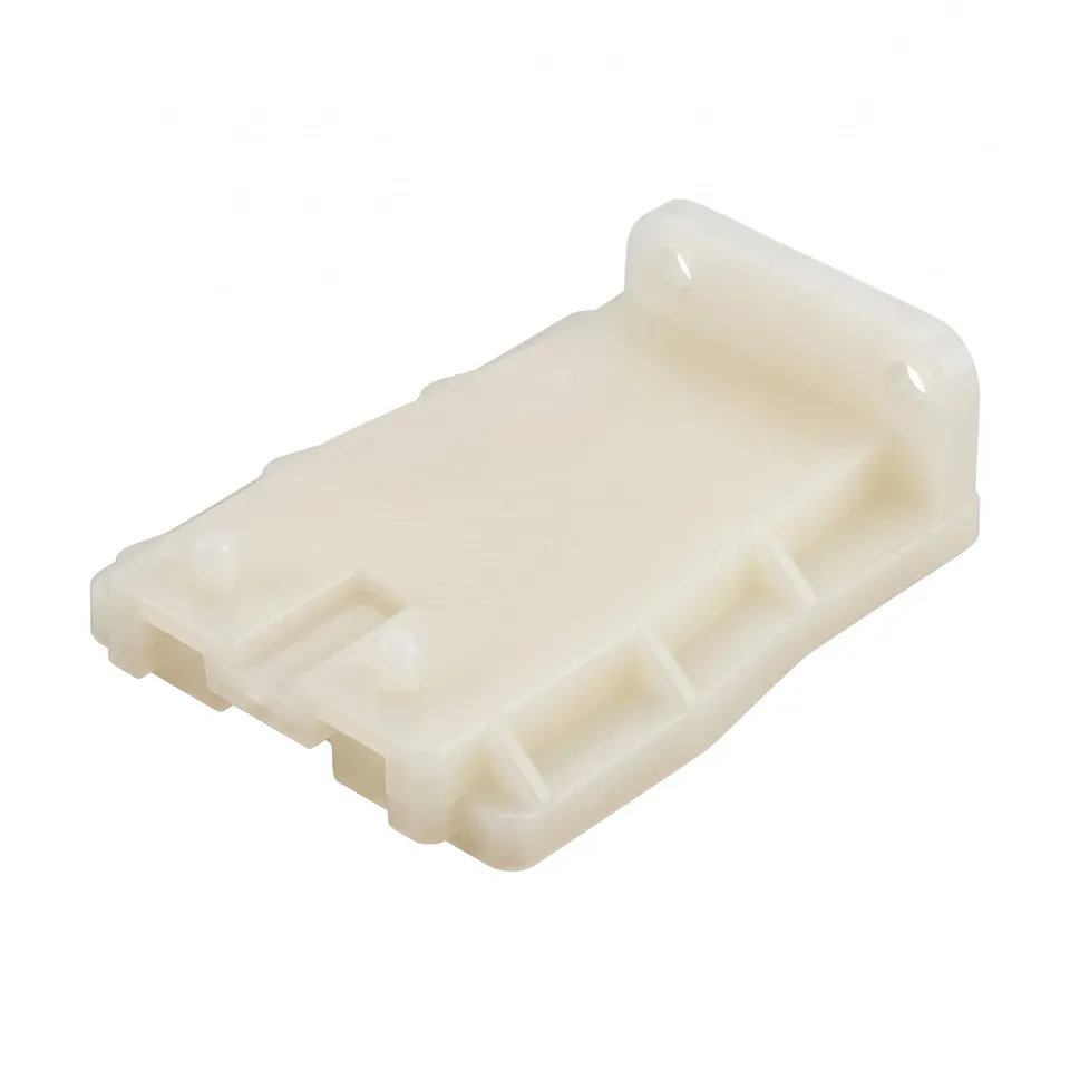 Injection-molded polypropylene part in natural, teal and red — Natural